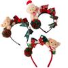 LTLYLGEGE Christmas Bear Headband for Kids Adults Cute Plush Teddy Bear Headband with Bows Decorations Holiday Hair Accessory (3) view 1