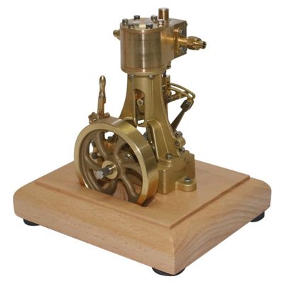 1.85CC Mini Retro Horizontal Single-Cylinder Steam Engine Model Kits, Double-Acting Mill Steam Engine Model Toy Gift for Physical Experiment Display & Desk Decor