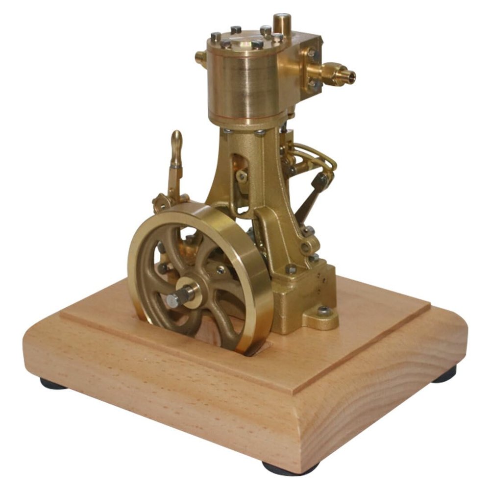 1.85CC Mini Retro Horizontal Single-Cylinder Steam Engine Model Kits, Double-Acting Mill Steam Engine Model Toy Gift for Physical Experiment Display & Desk Decor