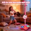 All-in-One Microphone Toy, Upgraded Kids Karaoke Machine with Adjustable Stand, Colorful Lights, and Echo Effect, with Mobile Phones, for Christmas and Birthday (3PCS) view 2