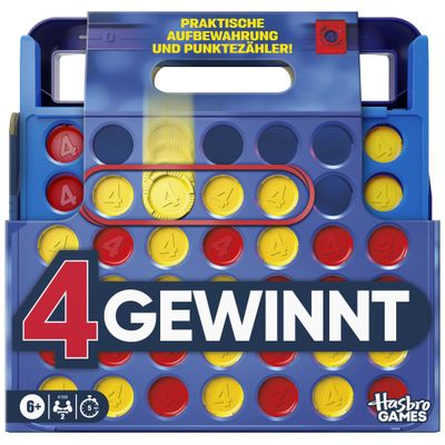 Hasbro Games 4 Official Wins The Game (2025 Edition) | Practical Storage, Transport Box, Score Counter | Ages 6+ | 2 Players | Family Game for Kids - German Version