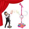 All-in-One Microphone Toy, Upgraded Kids Karaoke Machine with Adjustable Stand, Colorful Lights, and Echo Effect, with Mobile Phones, for Christmas and Birthday (Pink) view 1