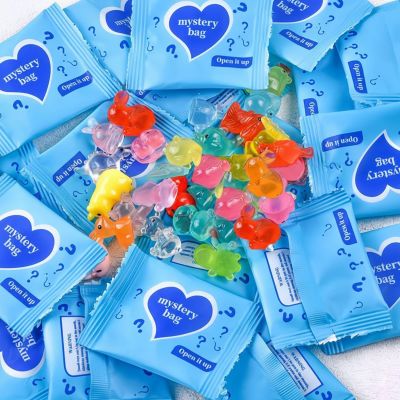 50pcs Mini Glow in The Dark Animal Resin Models, Mystery Resin Animals Individually Wrapped Blind Bag Hide Small Luminous Figures DIY Fairy Garden House Micro Landscape Aquarium Decor Ran-dom (A)