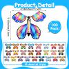100 Pcs Magic Flying Butterfly Toys, Wind Up Paper Butterfly for Suprise Box Fairy Flying Butterflies Cards for Centerpieces Bookmark Card Suprise Gift Wedding Birthday Party Decoration 5 Styles view 2