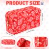 Acellegic Empty Mahjong Tiles Bag Thickened American Mahjong Tiles Bag with Zipper Board Game Storage Pouch Pieces Game Case for Travel Gatherings Party Accessories, 10.4 x 5.6 x 3.4 Inch(Red) view 2