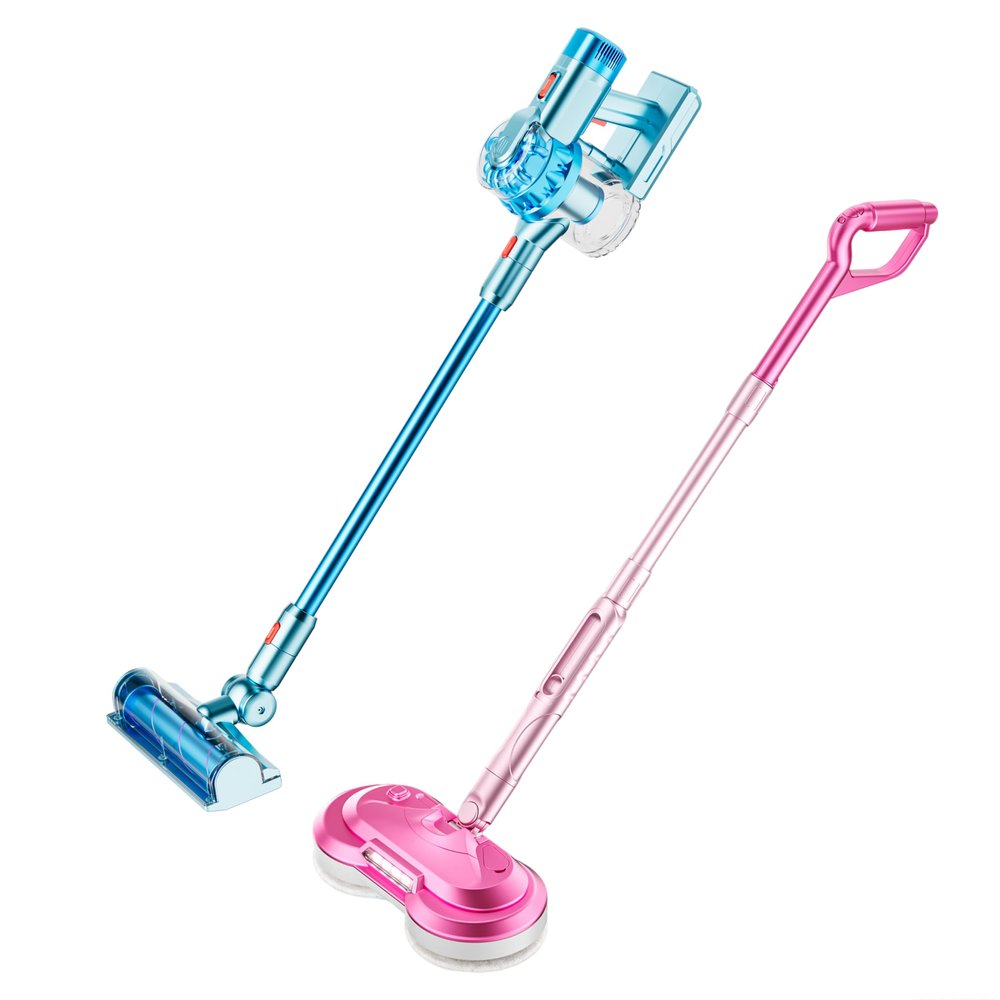 BLAXTEM Vacuum & Mop Toy Set (Light Blue + Pink)