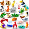 24 Pack Valentines Party Favors Building Set for Kids, 717PCS Animals Blocks Toy for Valentines Day Goodie Bag Stuffers Classroom Reawrds, Easter Birthday Gifts fo Kids Boys Girls Students Age 6-12 view 1