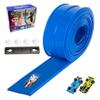 Flexible Race Track for Kids 15ft Portable Roll up Flex Track Race Cars with Suction Cups & Dual Orbits DIY Play Fun for Boys Girls Indoor Outdoor, Blue view 3