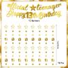 13th Birthday Decorations Banner Girls - 10 Pcs Pre-Strung Gold Glitter Official Teenager Banner Garland Hanging Streamer Bunting for Boys 13 Years Old Party Decor view 2