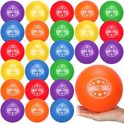Jerify 24 Pcs Foam Dodgeball Set 6 Inch Soft Skin Playground Dodgeballs Bulk, Low Density Foam for Non Sting Dodgeball Sports Equipment for Kids and Adults (6 Colors)