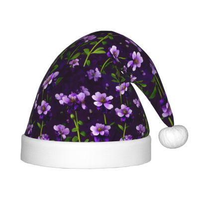 Bnvmwe Blooming Purple Flowers Children And Youth Christmas Hats, Holiday Hats, New Year'S Parties
