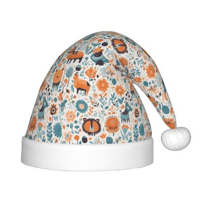 Bnvmwe Cute Floral Animal Pattern Children And Youth Christmas Hats, Holiday Hats, New Year'S Parties
