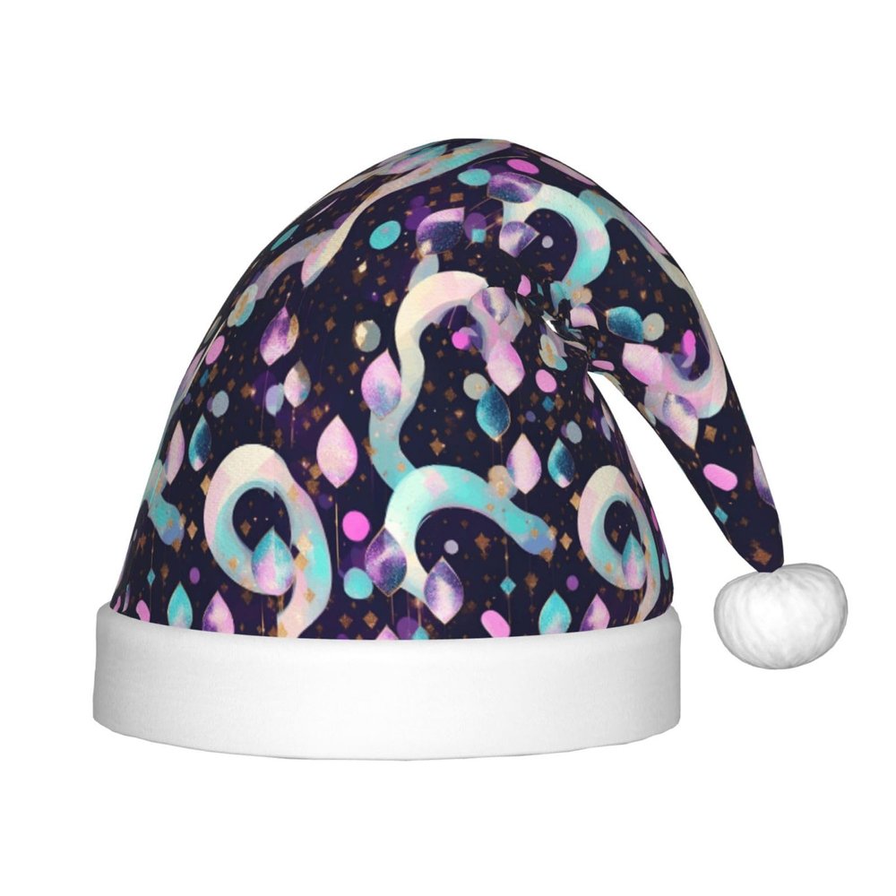 Bnvmwe Glittery Pretty Pattern Children And Youth Christmas Hats, Holiday Hats, New Year'S Parties