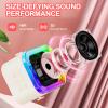Kids Karaoke Machine Toy for Ages 3-12, Rechargeable Portable Bluetooth Speaker with 1 Wireless Microphone, LED Light Up Voice Changer, Christmas Birthday Gift for Boys Girls Grandkids (Cream - 1) view 3