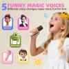 Kids Karaoke Machine Toy for Ages 3-12, Rechargeable Portable Bluetooth Speaker with 1 Wireless Microphone, LED Light Up Voice Changer, Christmas Birthday Gift for Boys Girls Grandkids (Cream - 1) view 4