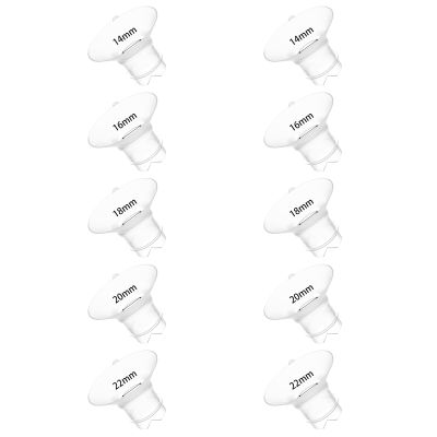 10pc Upgraded 14/16/18/20/22mm Flange Inserts with Pull Tab and Triangle-Cut Design, Improves Fit and Comfort for Breast Pumping, for Momcozy/Medela/Spectra/Eufy/Lansinoh/Elvie/NCVI/Paruu Breast Pump