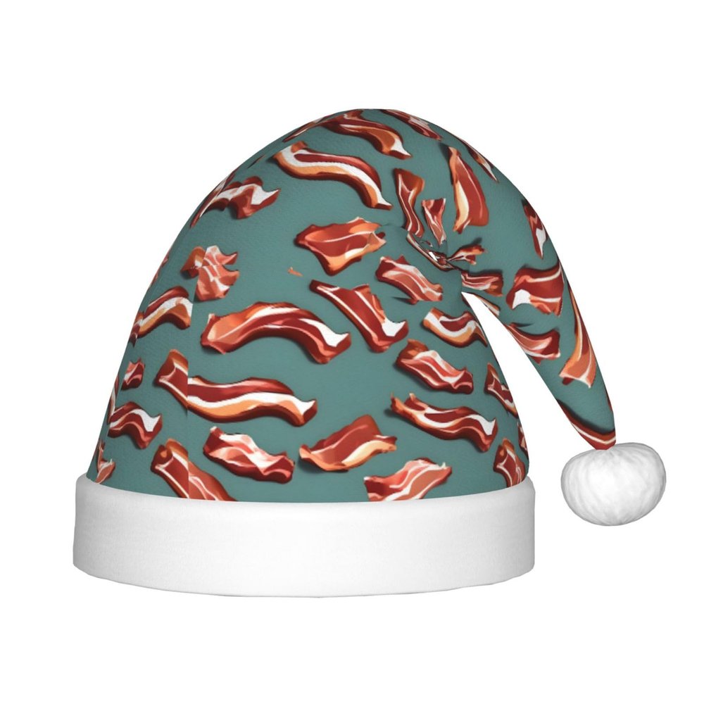 Bnvmwe Streaky Bacon Pattern Children And Youth Christmas Hats, Holiday Hats, New Year'S Parties