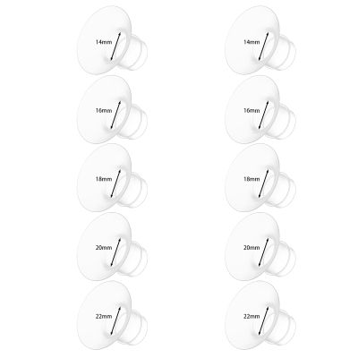 10PC Flange Insert 14/16/18/20/22mm Compatible with Momcozy Air 1/W1/M9/M6/M5/V1 Pro/V2 Pro, for Spectra/eufy/Medela/Elvie/Lansinoh/Paruu Breast Pump, Pumping Essentials Kits