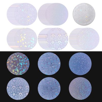 BENECREAT 250Pcs 5 Styles Badge Protective Film, 2.76inch Button Maker Supplies, Plastic Film for DIY Round Badge Button Making DIY Gift