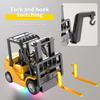 Funwins 1/64 RC Forklift Toy,Mini Forklift Remote Control & Phone App Controled,2-in-1 Transformable Lift Fork & Hook,10CH Alloy RC Construction Vehicles With Lights & Sounds,Toy Gift for Teens,Adults view 4
