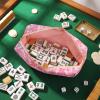 Acellegic Empty Mahjong Tiles Bag Thickened American Mahjong Tiles Bag with Zipper Board Game Storage Pouch Pieces Game Case for Travel Gatherings Party Accessories, 10.4 x 5.6 x 3.4 Inch(Pink) view 4