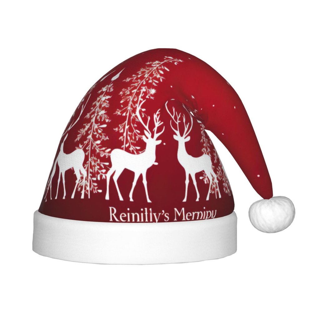 Bnvmwe Christmas Winter Landscape Deer Children And Youth Christmas Hats, Holiday Hats, New Year'S Parties