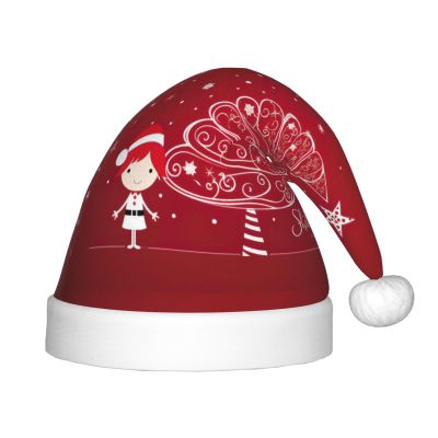 Bnvmwe Red Christmas Tree Children And Youth Christmas Hats, Holiday Hats, New Year'S Parties