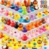 100 Pcs Rubber Ducks, Random Assortment Ducks Bulk for Jeeps Ducking, 2" Mini Rubber Duckies for Baby Toddler Bath Toys, Kids Pool Toys Birthday Gifts Party Favors view 1