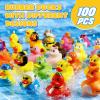 100 Pcs Rubber Ducks, Random Assortment Ducks Bulk for Jeeps Ducking, 2" Mini Rubber Duckies for Baby Toddler Bath Toys, Kids Pool Toys Birthday Gifts Party Favors view 2