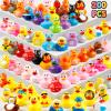 200 Pcs Rubber Ducks, Random Assortment Ducks Bulk for Jeeps Ducking, 2" Mini Rubber Duckies for Baby Toddler Bath Toys, Kids Pool Toys Birthday Gifts Party Favors view 1
