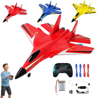 CGDUYWJ Gravity Glider, Trick 4 Rotor Rc Glider Aircraft Drone LED 2.4g Rc Airplanes, Remote Control Airplane Model for Adults (red)