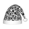 Bnvmwe Black And White Flowers Children And Youth Christmas Hats, Holiday Hats, New Year'S Parties view 1