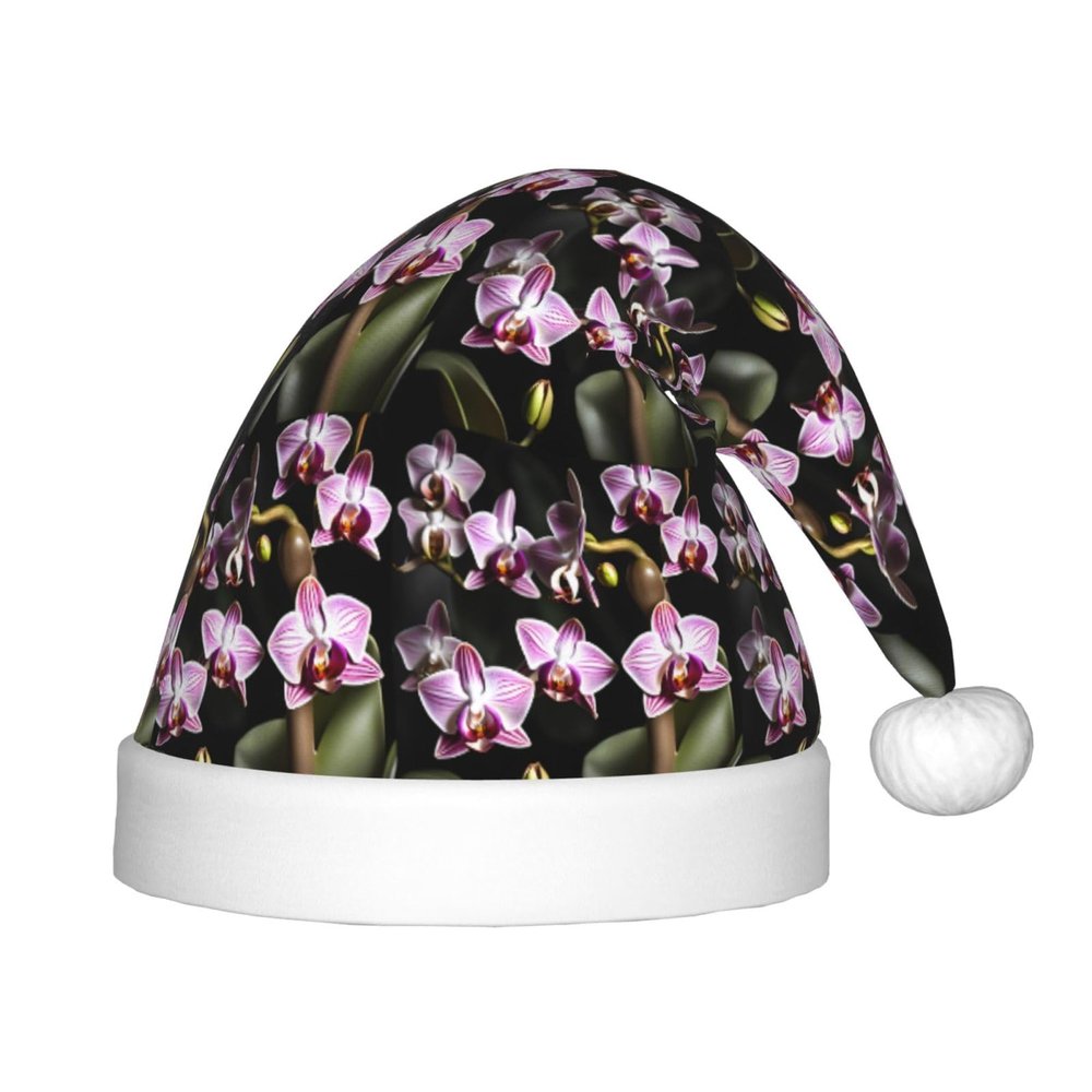 Bnvmwe Bell Orchid Pattern Children And Youth Christmas Hats, Holiday Hats, New Year'S Parties