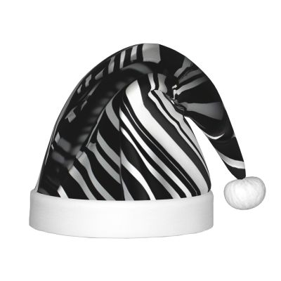 Bnvmwe Black And White Checkered Stripes Children And Youth Christmas Hats, Holiday Hats, New Year'S Parties