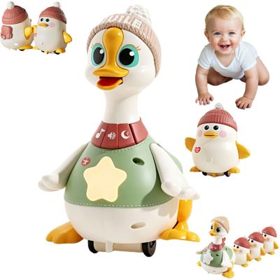 FAFVI Little Duck Family, Little Duck Family Tummy Time, Tummy Time DuckFamily, for Crawling and Learning (Mother Goose + 1Goslings)