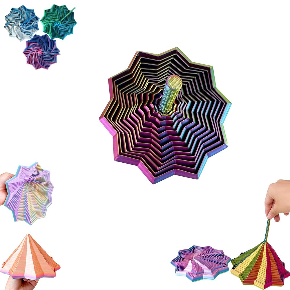 3D Printed Expanded Sensory Fidget Star, 2025 New Fidget Star with Handle 3D Printed Fidget Toys, Fractal Fidget Hexagon, Perfect for Holiday,Christmas,Birthday Gifts