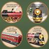 Christmas Train Set with Light, Steam & Smoke, Vintage Electric Locomotive Oval Track Model Train with Carriage Holiday Christmas Model Train Gift Around The Tree view 2