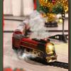 Christmas Train Set with Light, Steam & Smoke, Vintage Electric Locomotive Oval Track Model Train with Carriage Holiday Christmas Model Train Gift Around The Tree view 4