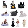 10pcs Halloween mini Skull Figurines Set, Spooky Garden Resin Statues with Mini Pumpkins for Car Interior Dashboard Decor, Desktop Display, Party Gifts, Dollhouse Arrangement view 1