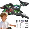 2026 Rc Jet Toy, Fighter Jet Drone Remote Control Plane, 360 Flip Fighter Jet Toy with Colorful Led Navigation Light, Foam Remote Control Airplane for Beginners (Green+1 Batteries) view 1