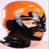 AiCc stylists Orange and Black Inlay Halloween Latex Mask Rubber Hood Tang Me Away Cosplay (S) view 1