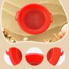 HouseVibe Kids Sand Sifter Sieve Beach Strainer Toy with Portable Handle Sand Sifting Pan for Park Backyard Gardening- Red view 3