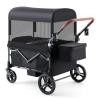 Harppa Wagon Stroller for 4 Kids, Foldable 4-Seater Stroller Wagon with Canopy & Snack Tray, All-Terrain 11" Wheels, 200Ibs Capacity,Perfect for Beach,Zoo,Family Outings Toddler Growing Families view 1