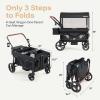 Harppa Wagon Stroller for 4 Kids, Foldable 4-Seater Stroller Wagon with Canopy & Snack Tray, All-Terrain 11" Wheels, 200Ibs Capacity,Perfect for Beach,Zoo,Family Outings Toddler Growing Families view 2