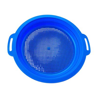 HouseVibe Kids Sand Sifter Sieve Beach Strainer Toy with Portable Handle Sand Sifting Pan for Park Backyard Gardening- Blue