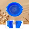 HouseVibe Kids Sand Sifter Sieve Beach Strainer Toy with Portable Handle Sand Sifting Pan for Park Backyard Gardening- Blue view 3