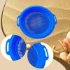 HouseVibe Kids Sand Sifter Sieve Beach Strainer Toy with Portable Handle Sand Sifting Pan for Park Backyard Gardening- Blue view 4