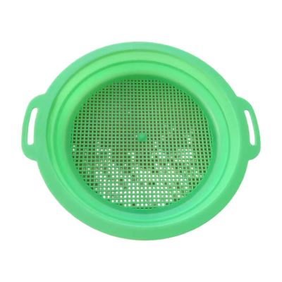 HouseVibe Kids Sand Sifter Sieve Beach Strainer Toy with Portable Handle Sand Sifting Pan for Park Backyard Gardening- Green