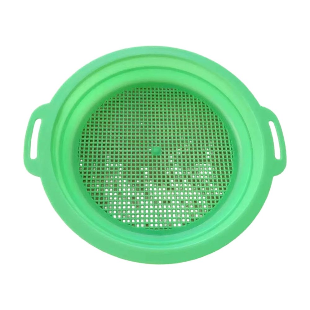 HouseVibe Kids Sand Sifter Sieve Beach Strainer Toy with Portable Handle Sand Sifting Pan for Park Backyard Gardening- Green