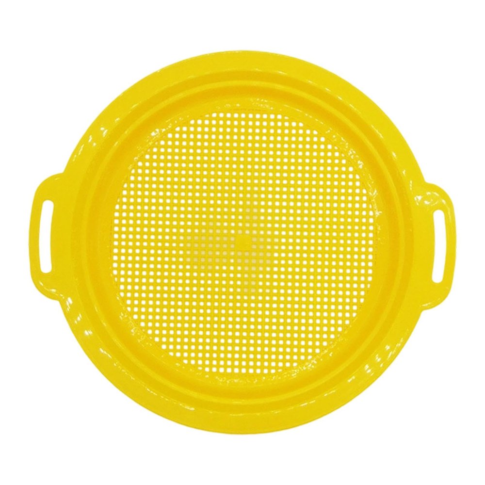 HouseVibe Kids Sand Sifter Sieve Beach Strainer Toy with Portable Handle Sand Sifting Pan for Park Backyard Gardening- Yellow